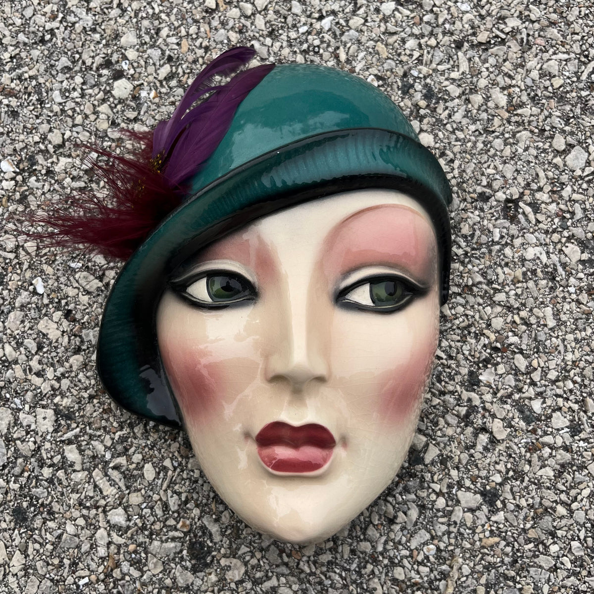 90s Ceramic clay art mask.