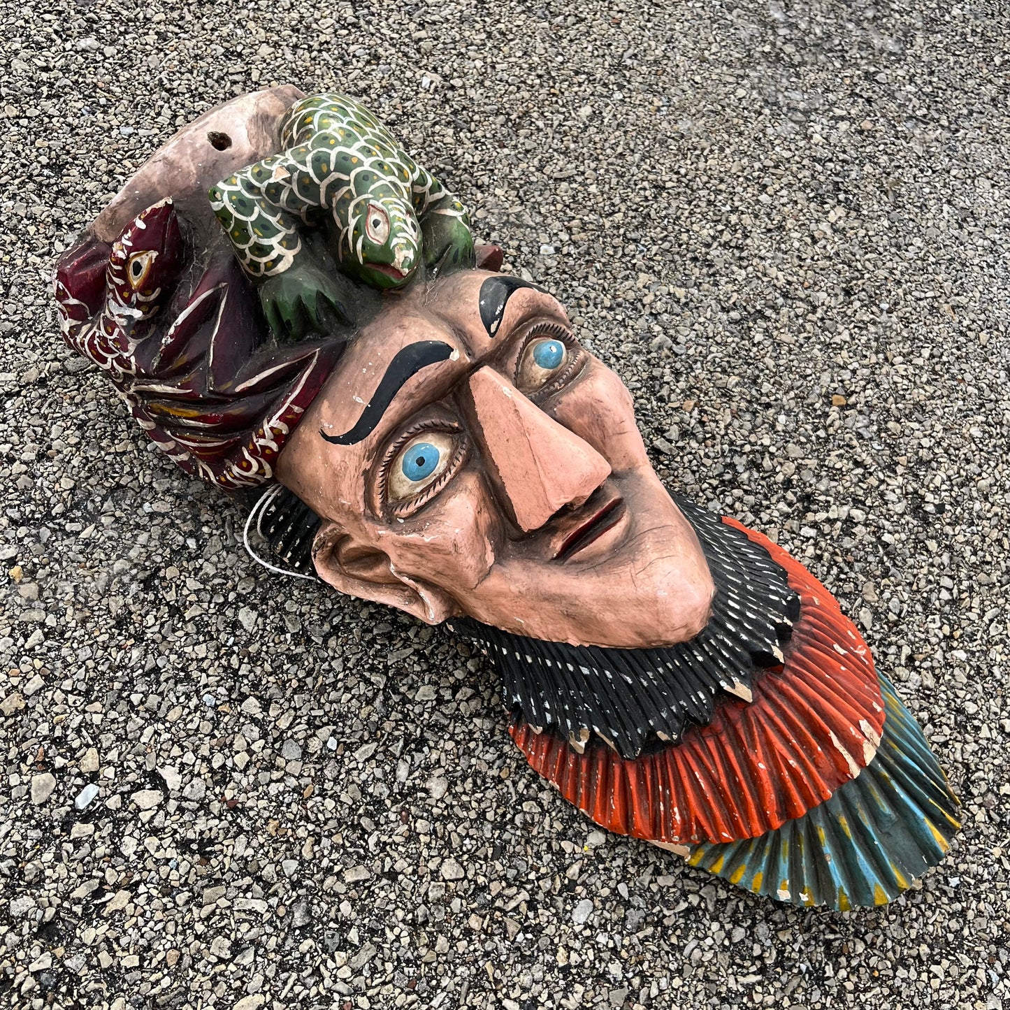 1970s Decorative lizard mask.