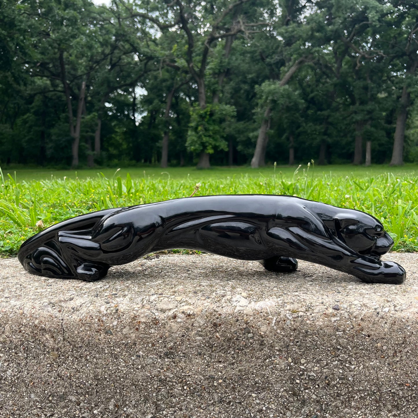 1960s Ceramic crouching black panther.