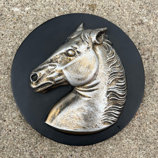 1960s Chalkware horse plaque.