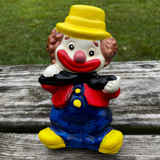 Vintage Ceramic clown coin bank.