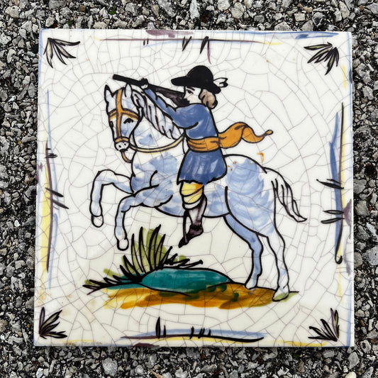 1950s Cermaic hunter tile.