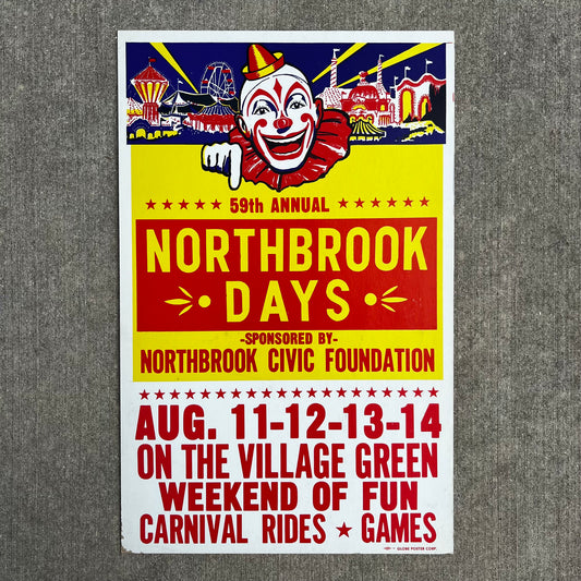 1983 Northbrook days circus clown poster.