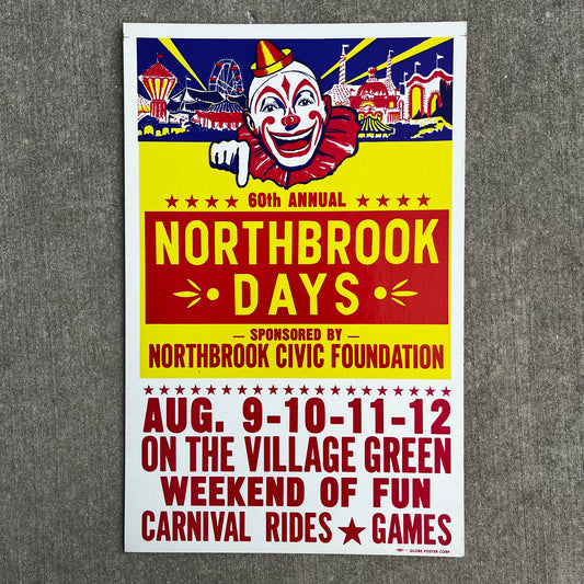 1984 Northbrook days circus clown poster.