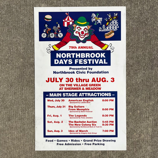 2003 Northbrook days circus clown poster.
