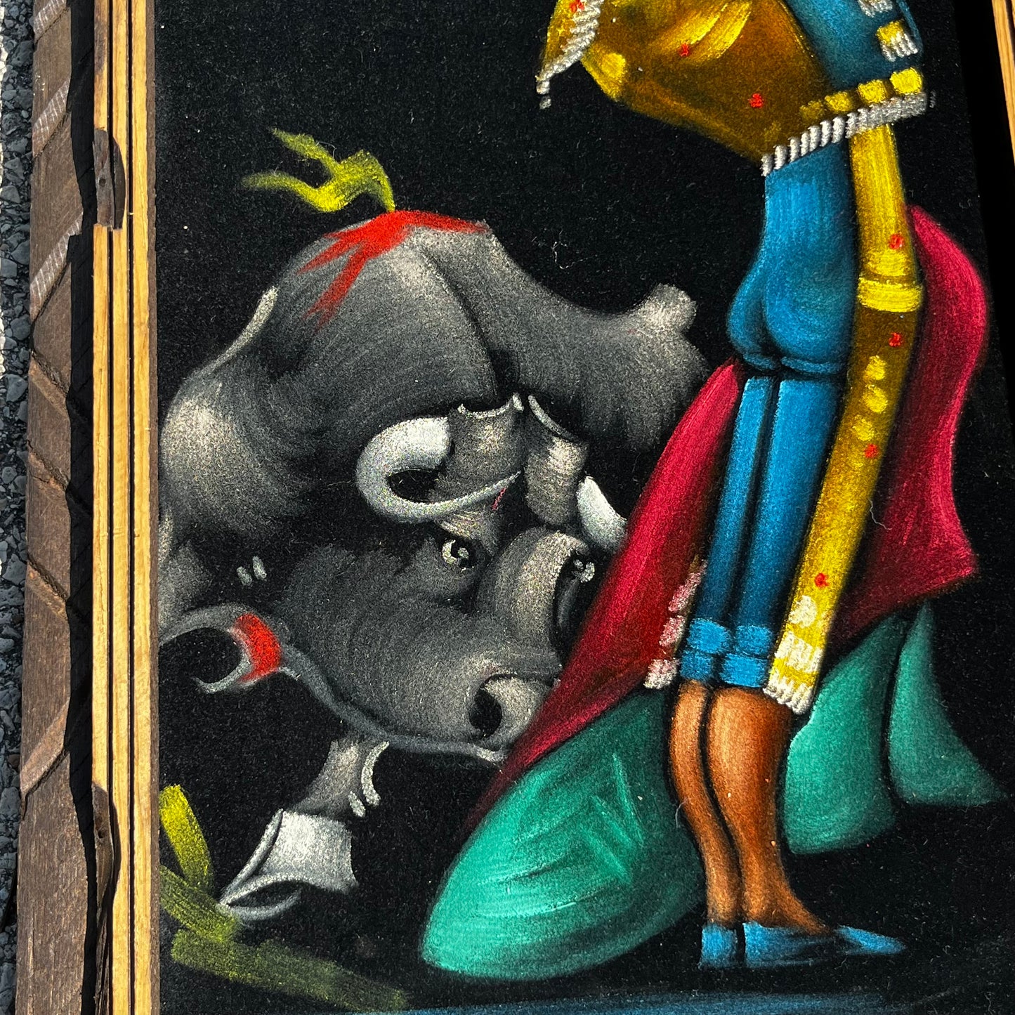 1970s Matador black velvet painting.