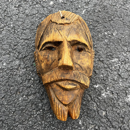Vintage hand carved Guatemalan Spaniard mask.