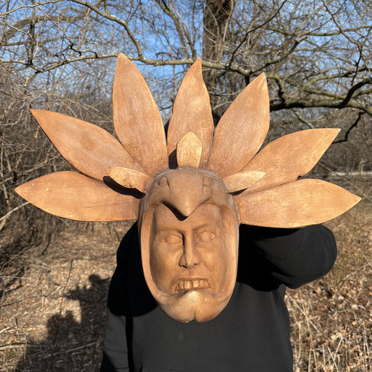 Vintage hand carved Aztec mask.