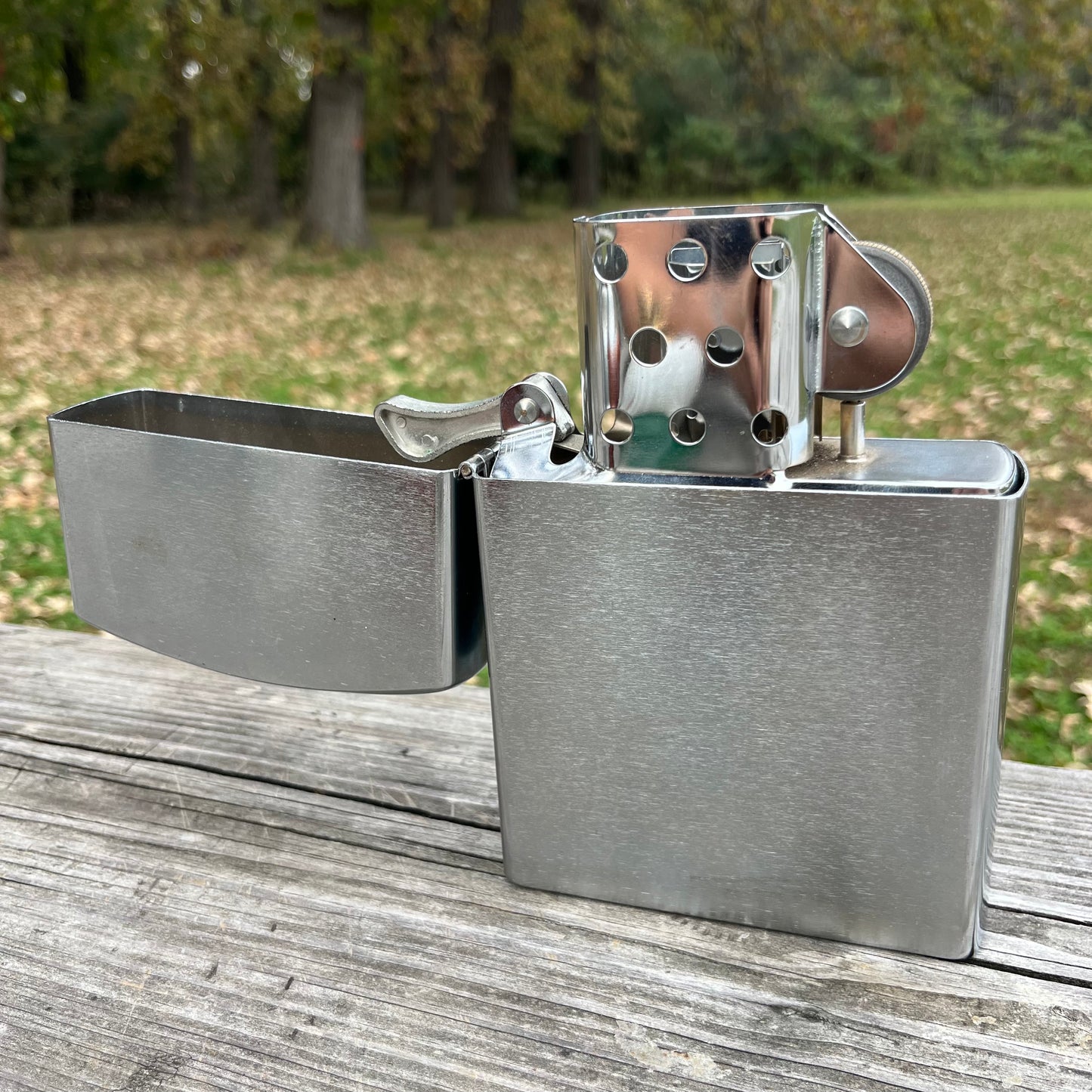 Vintage oversized flip lighter.