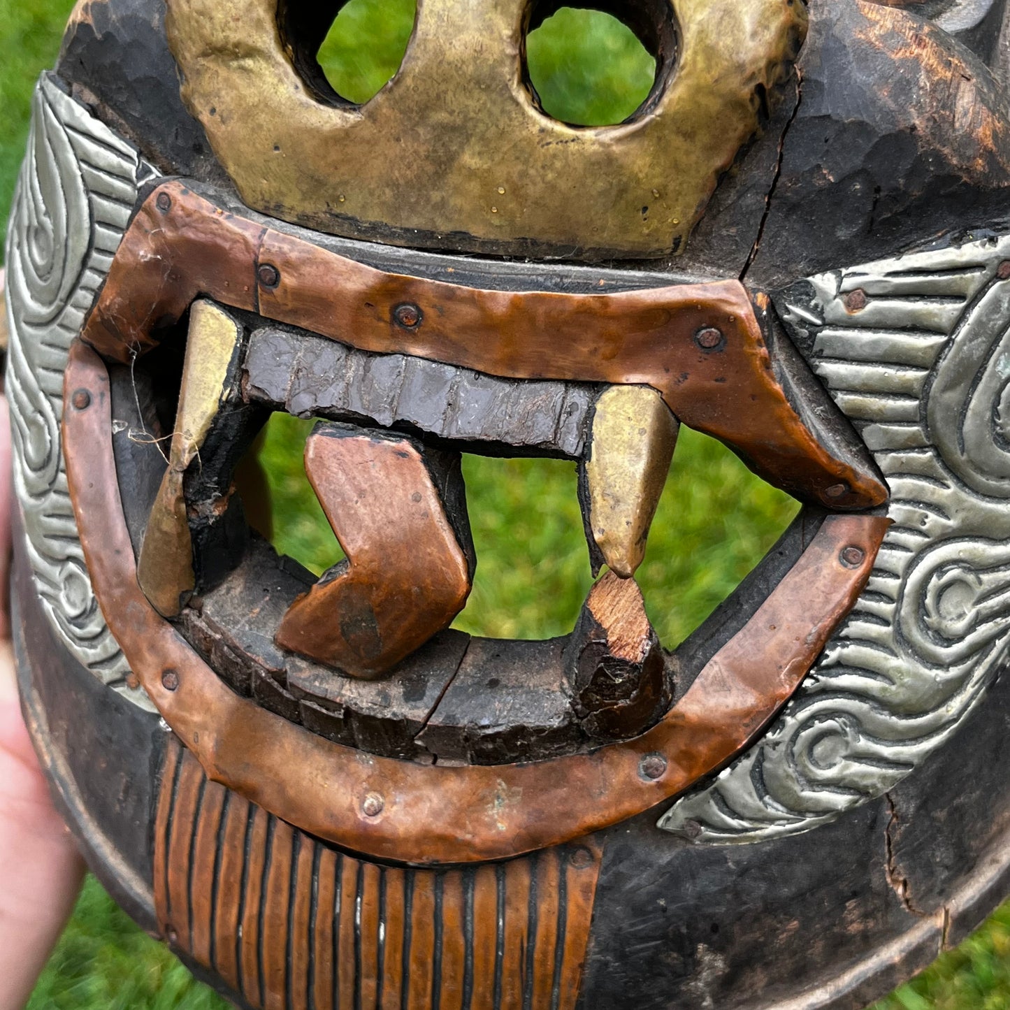 Vintage hand crafted Tibetan Mahakala mask.