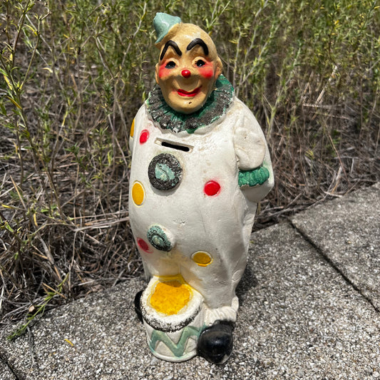 1940s Chalkware circus clown.
