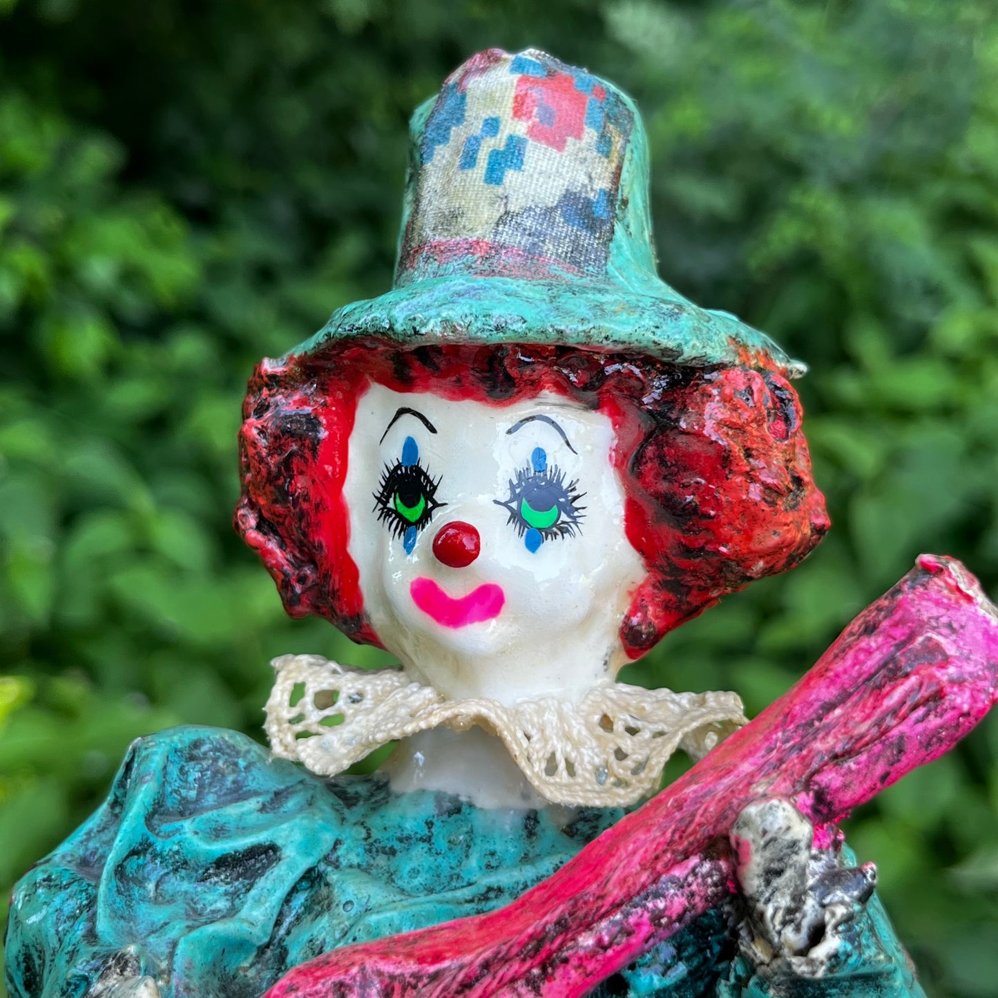 Vintage paper mache clown.