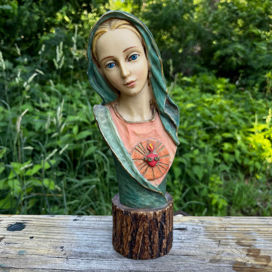 1960s Resin immaculate heart of Mary bust.