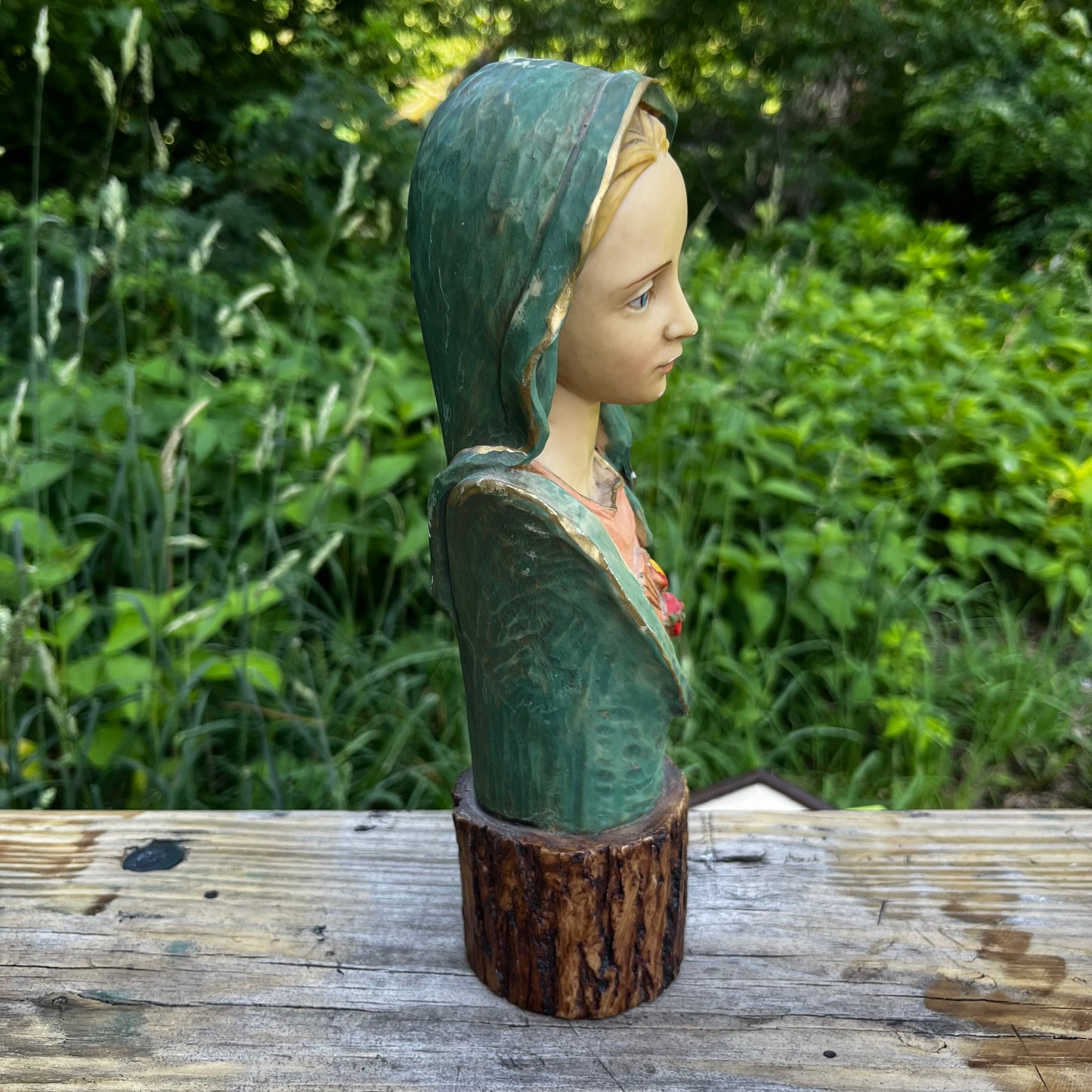 1960s Resin immaculate heart of Mary bust.