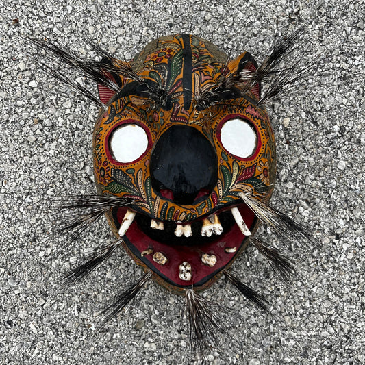 Vintage Danza Del Tigre jaguar mask.