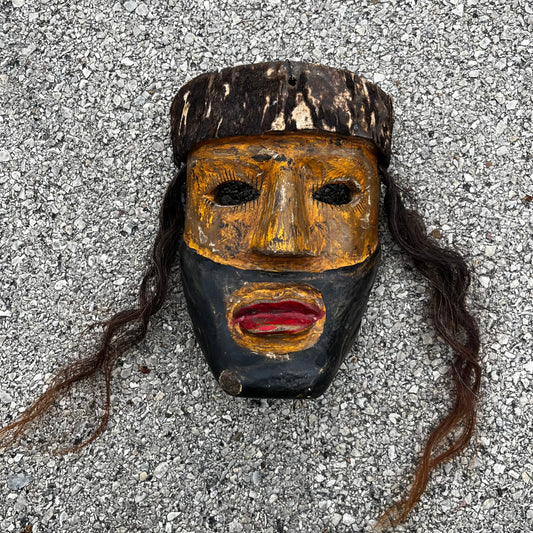 1960s wooden ceremonial Spaniard mask.