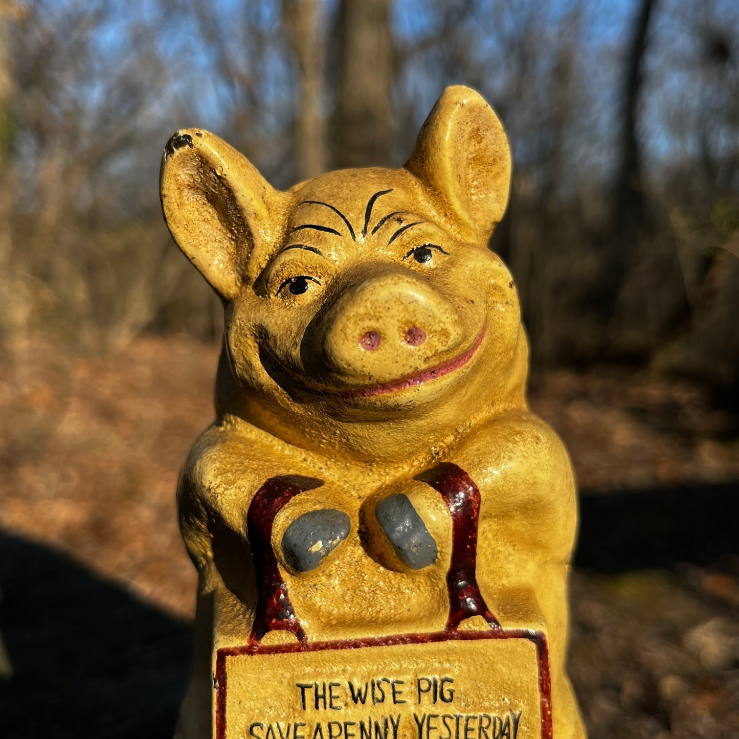 Vintage cast iron piggy bank.