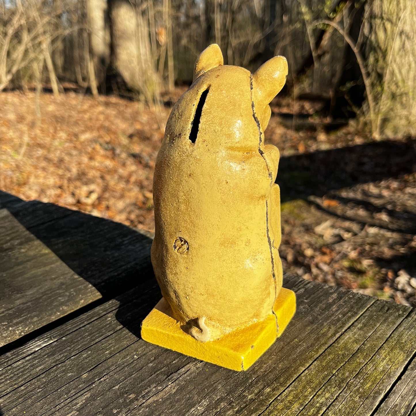 Vintage cast iron piggy bank.