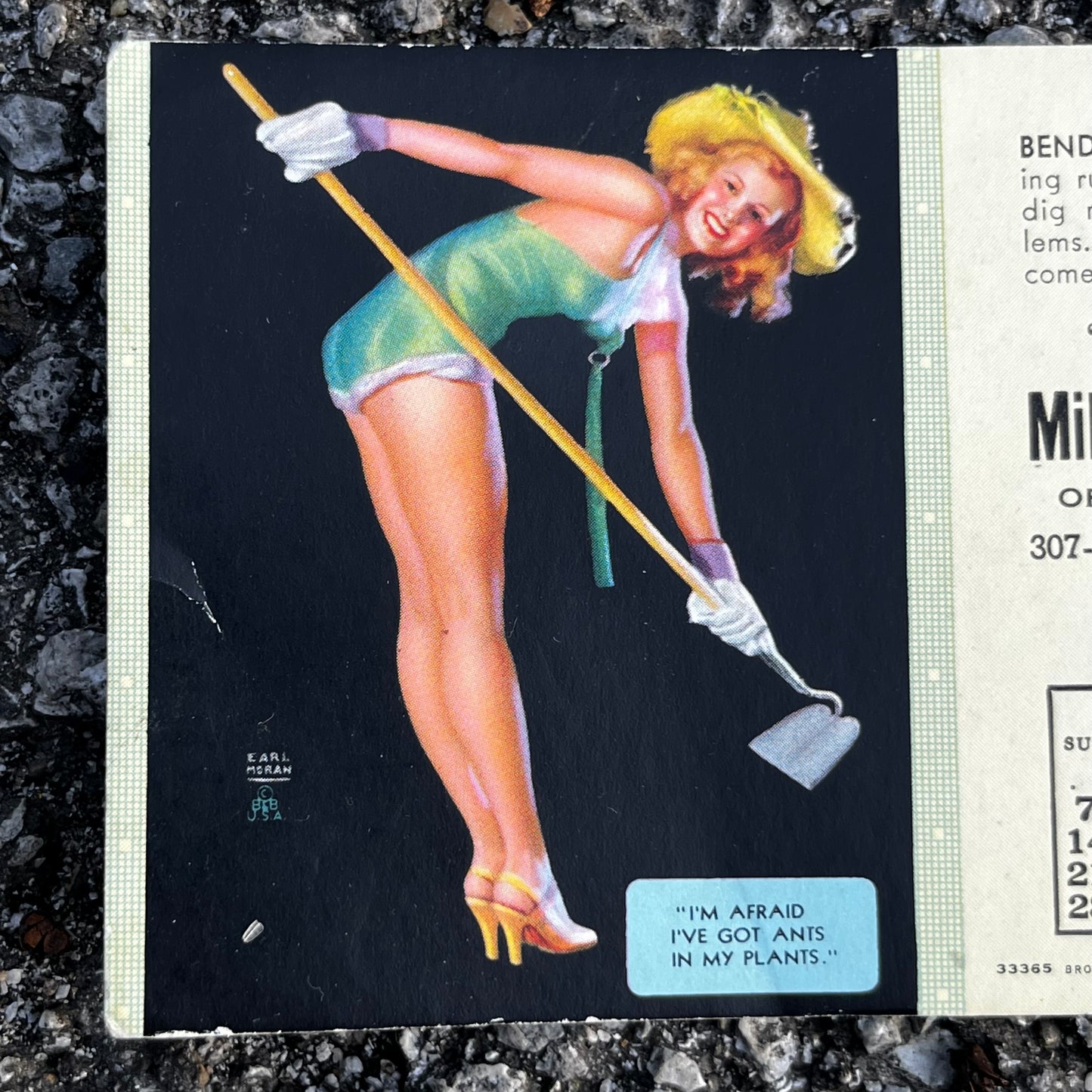 1944 Mills-Neslund ink blotter greeting card.