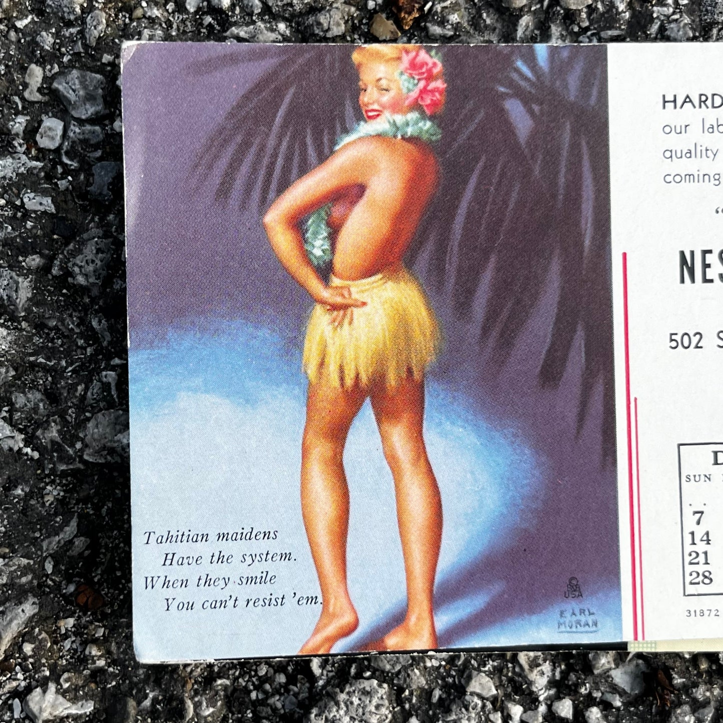 1952 Neslund Dental ink blotter greeting card.
