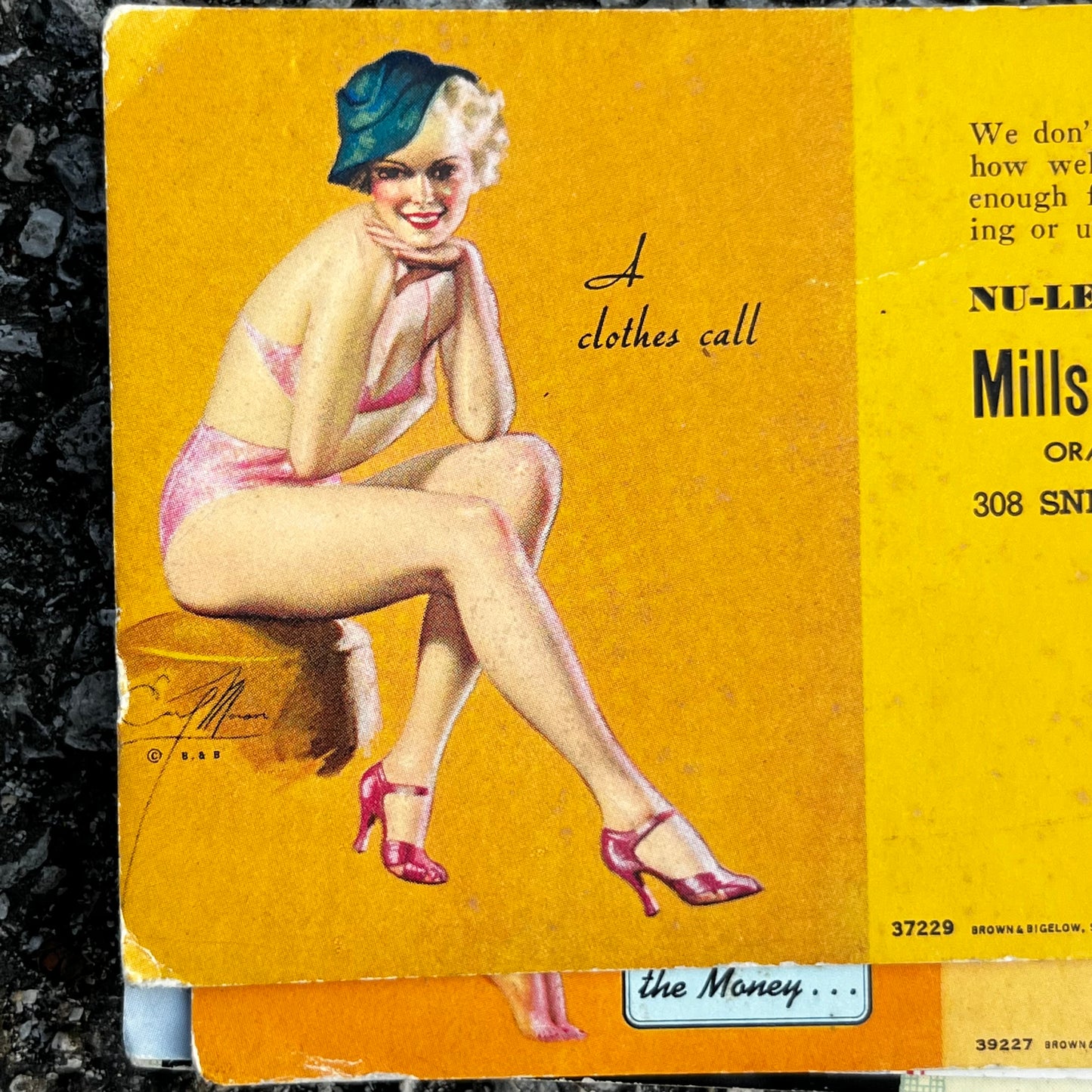 1938 Mills-Neslund ink blotter greeting card.