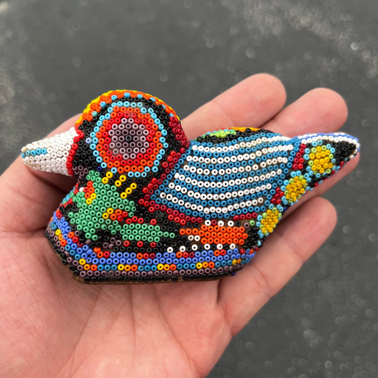 Vintage hand crafted Huichol duck.