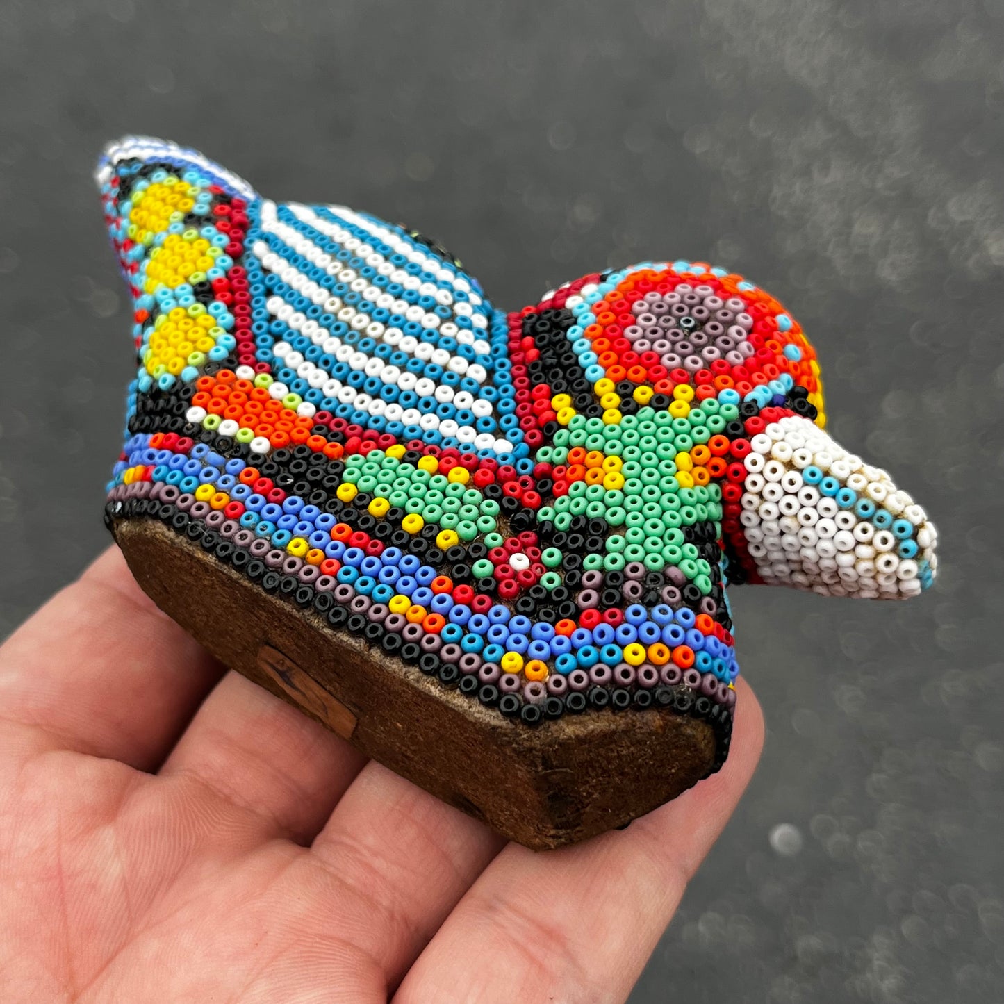 Vintage hand crafted Huichol duck.