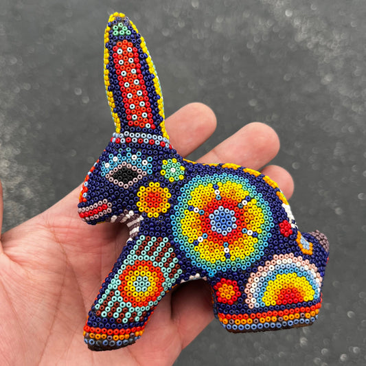 Vintage hand crafted Huichol rabbit.