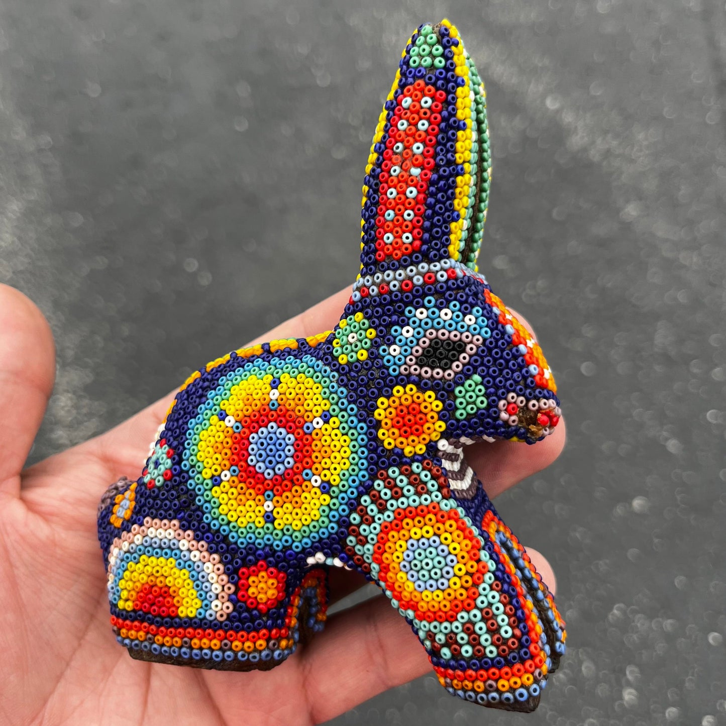 Vintage hand crafted Huichol rabbit.