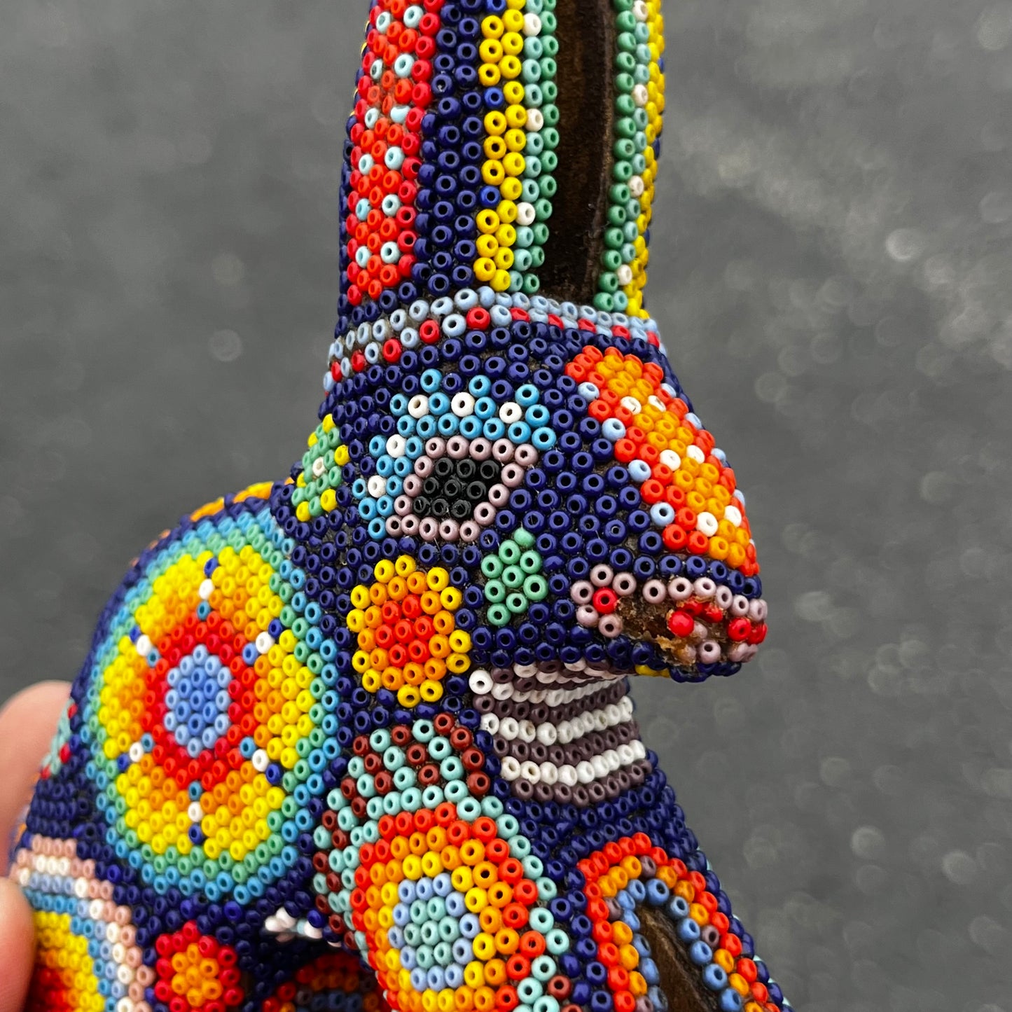 Vintage hand crafted Huichol rabbit.