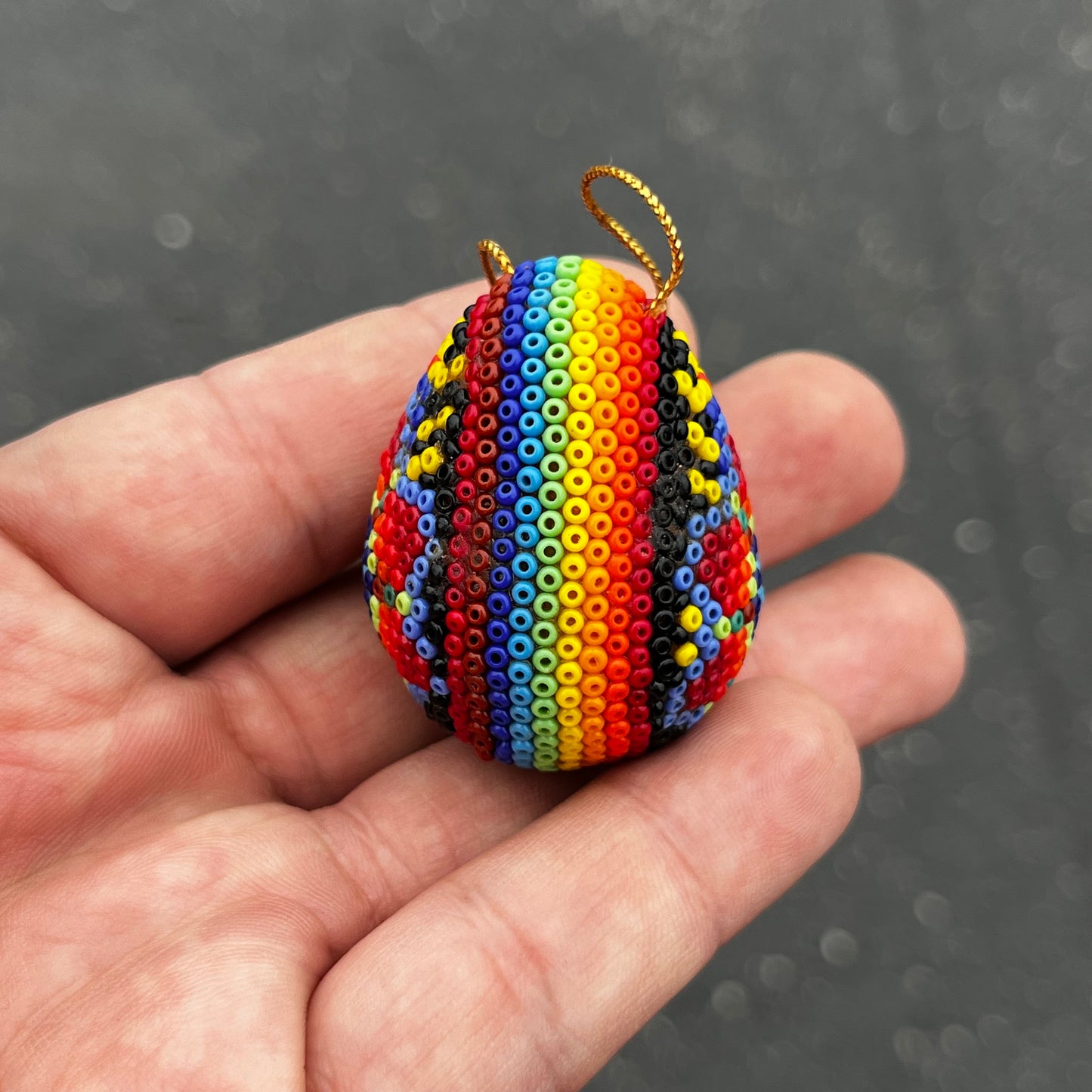 Vintage hand crafted Huichol ornament.