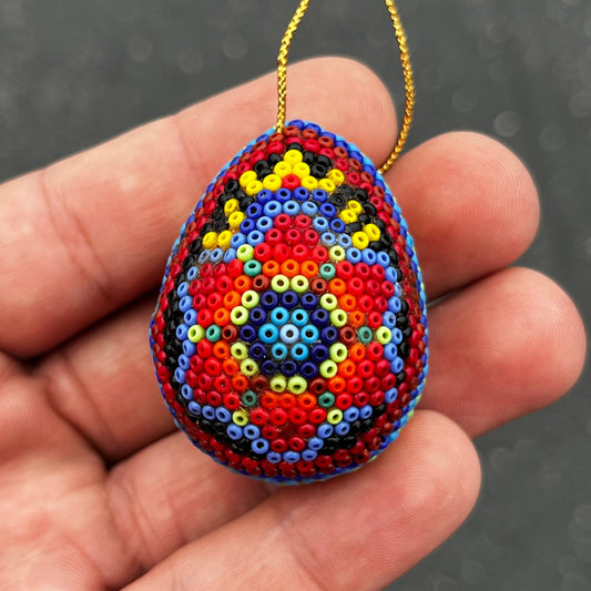 Vintage hand crafted Huichol ornament.