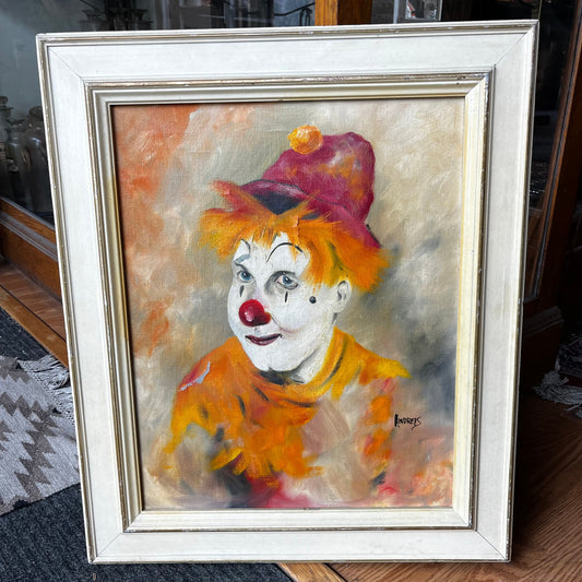 1970s Original clown painting.