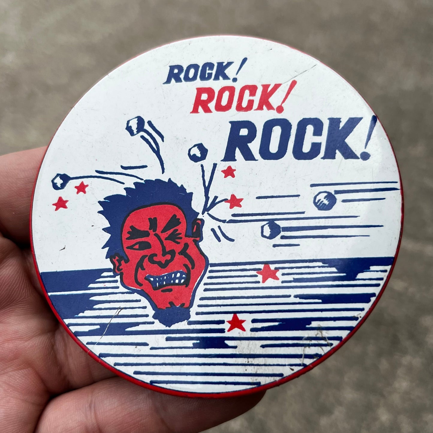1970s Rock! Rock! Rock! pinback.