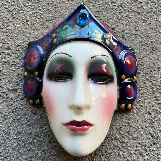 1980s Clay art princess mask.