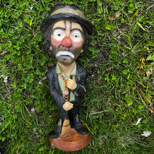1980s Chalkware Emmet Kelly Jr. statue.
