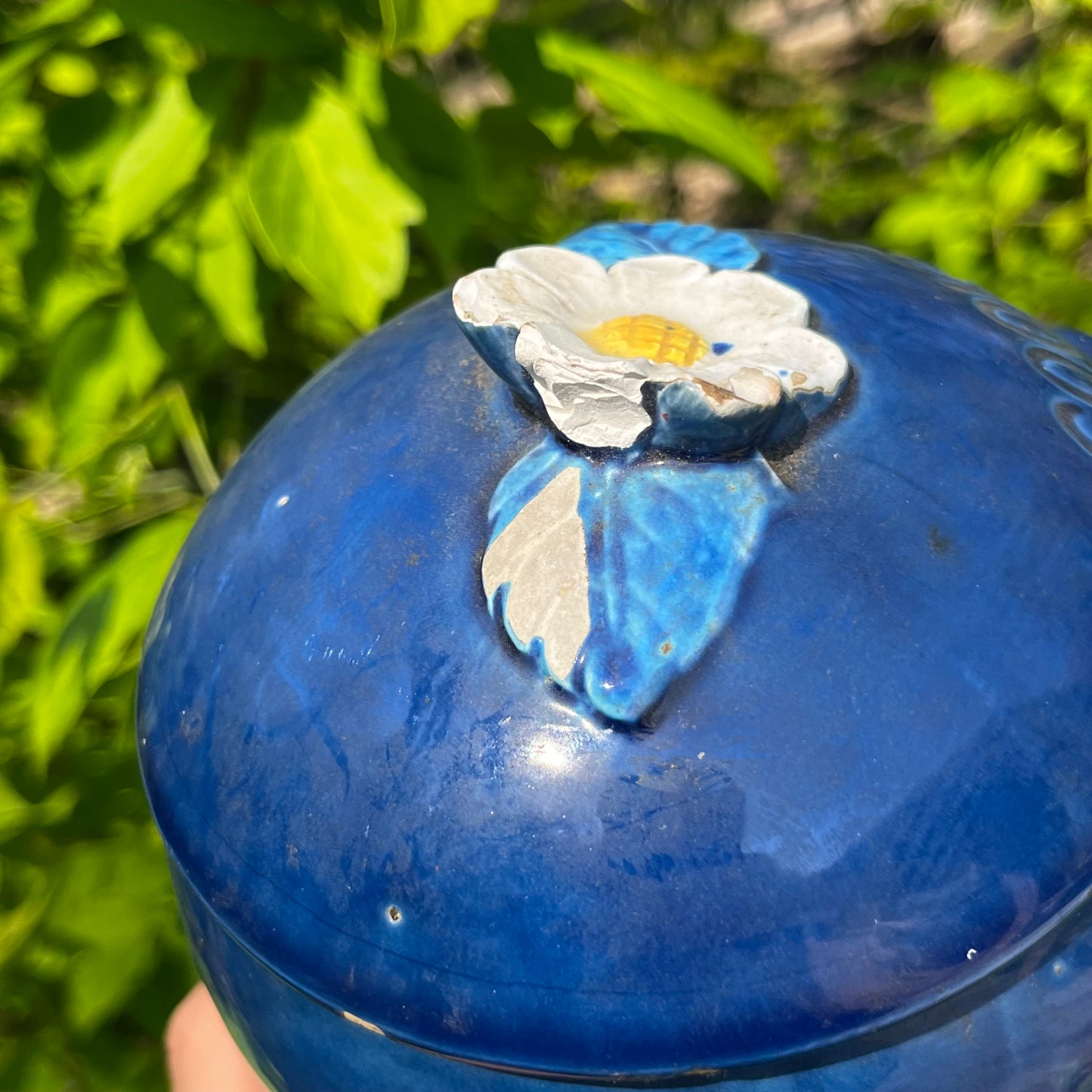 1950s Ceramic bluebird cookie jar.