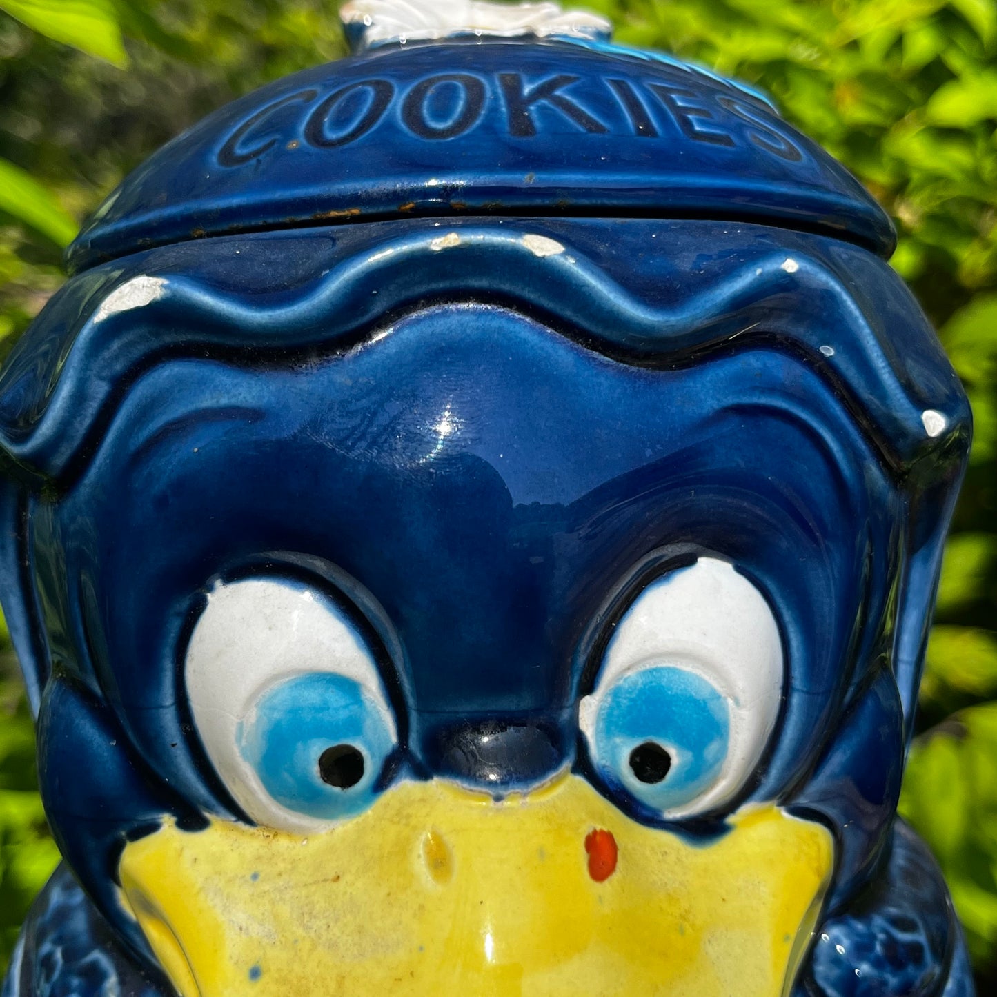 1950s Ceramic bluebird cookie jar.