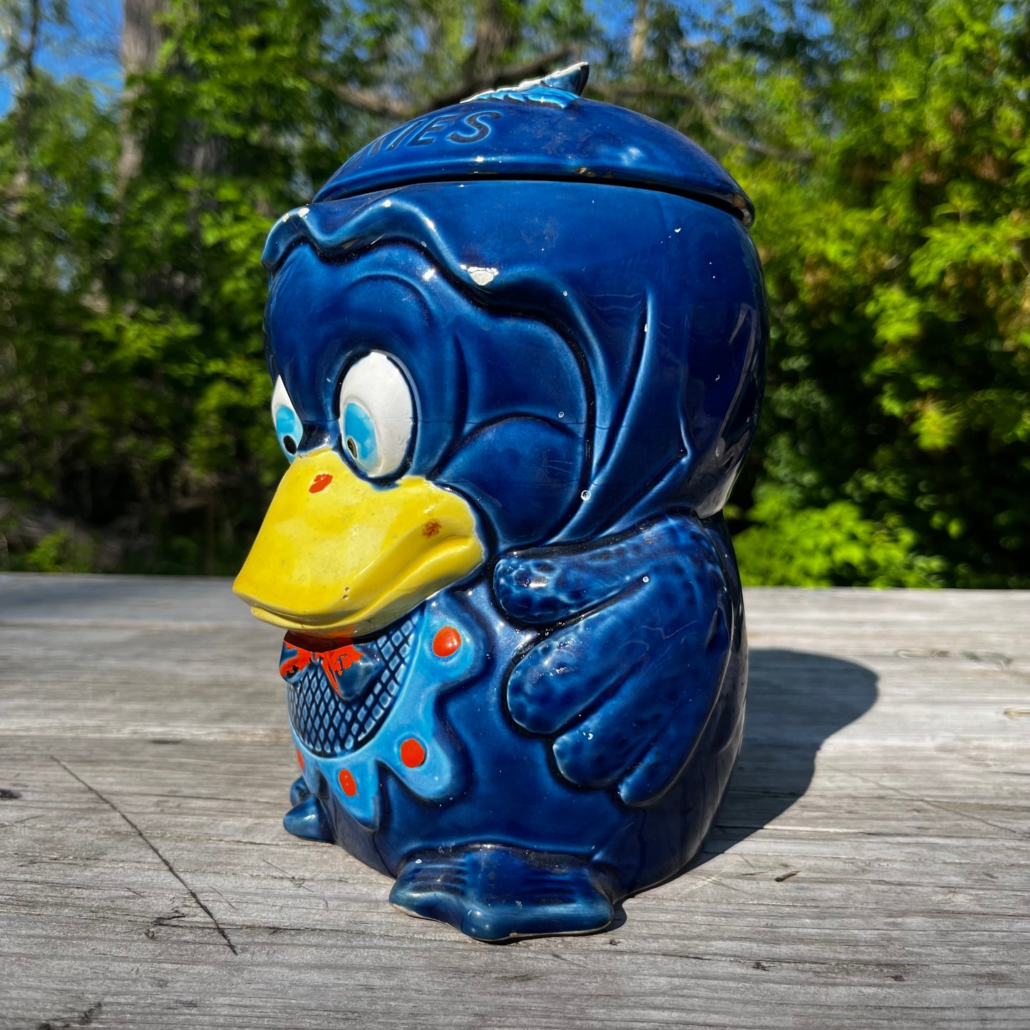 1950s Ceramic bluebird cookie jar.