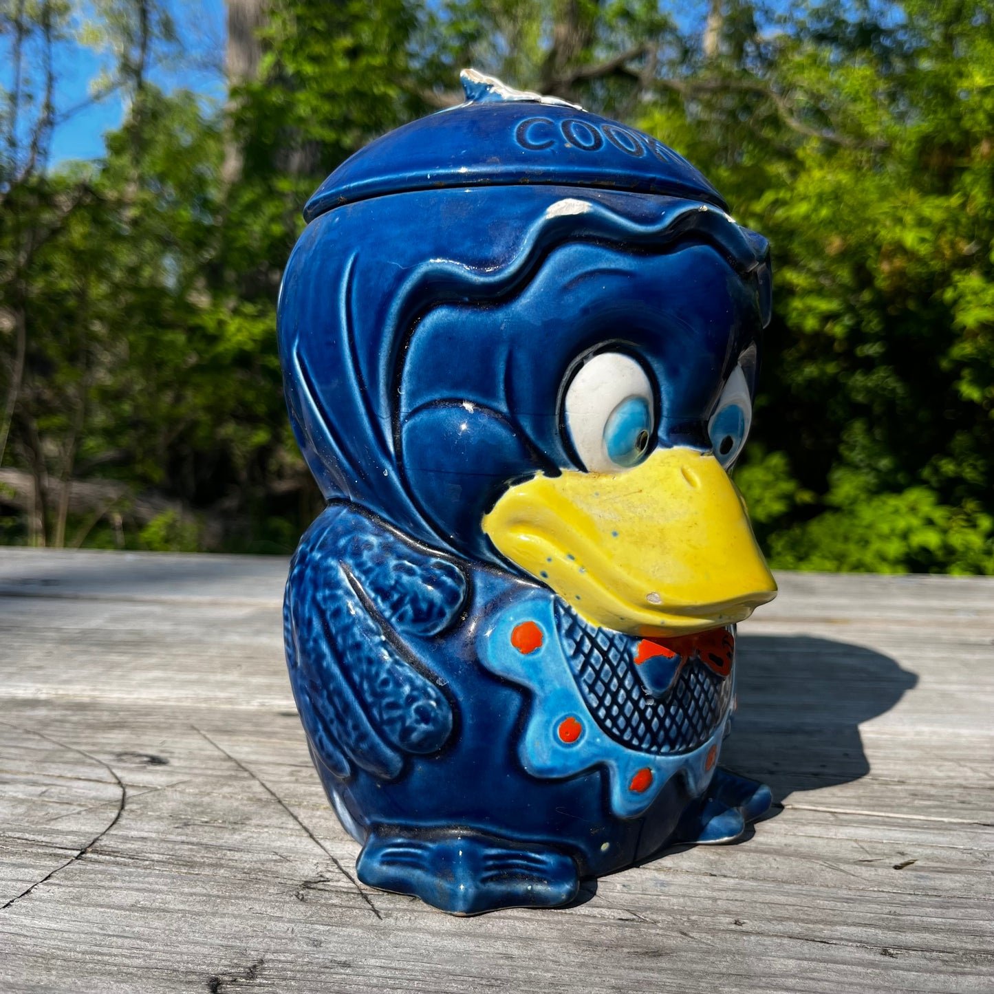 1950s Ceramic bluebird cookie jar.
