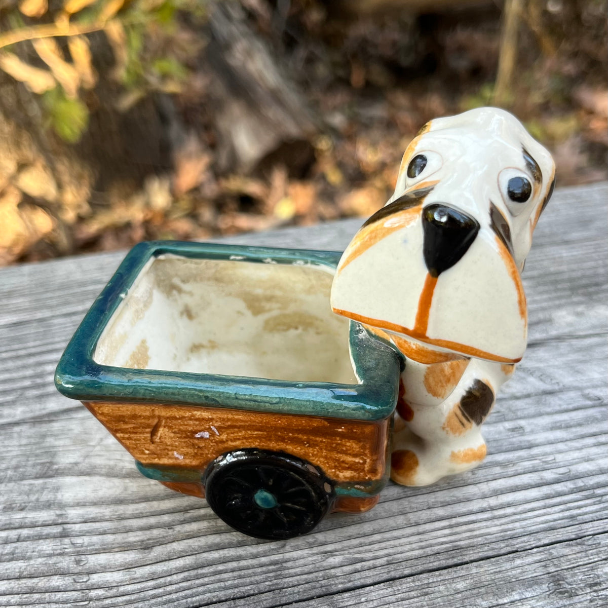 Vintage ceramic pup planter.