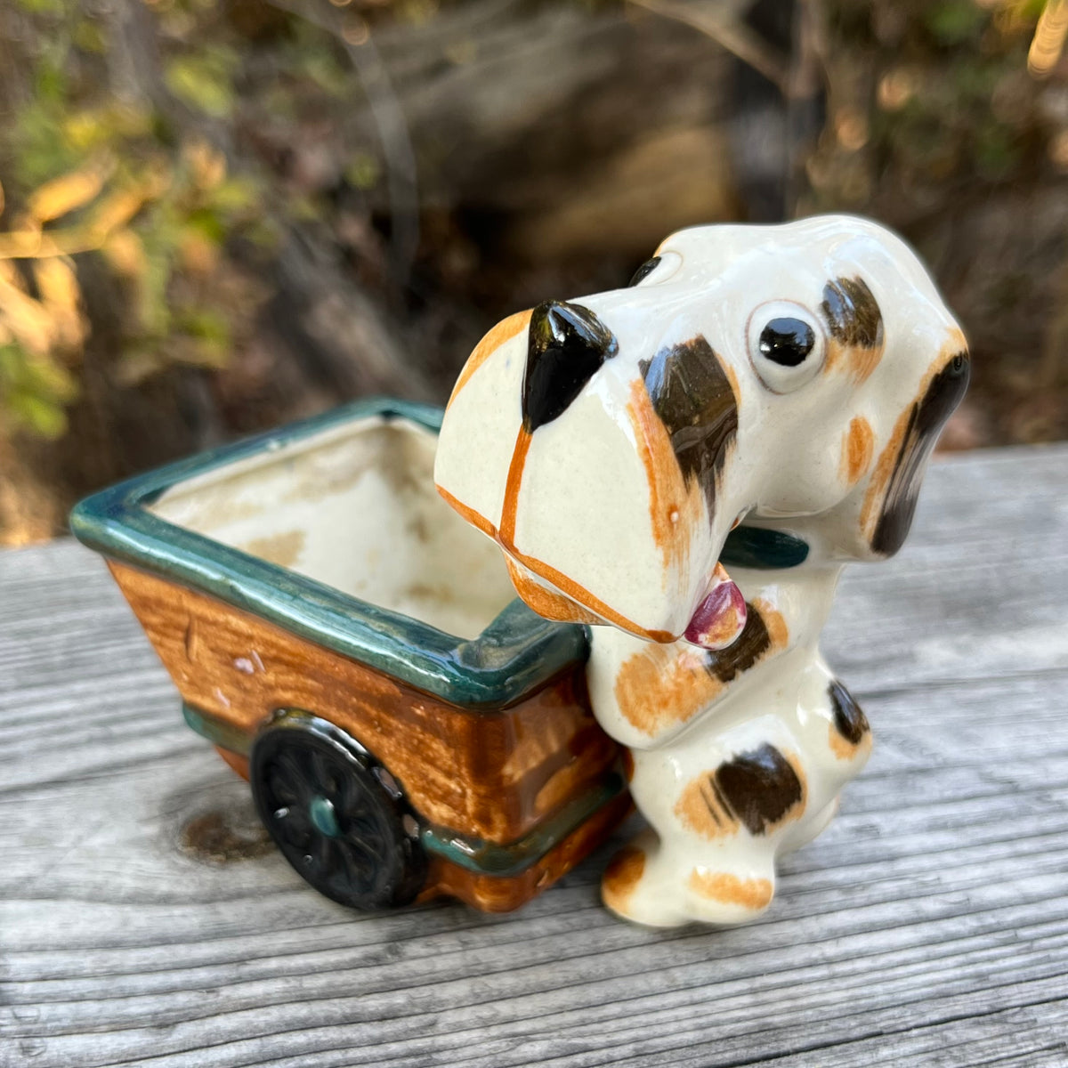 Vintage ceramic pup planter.
