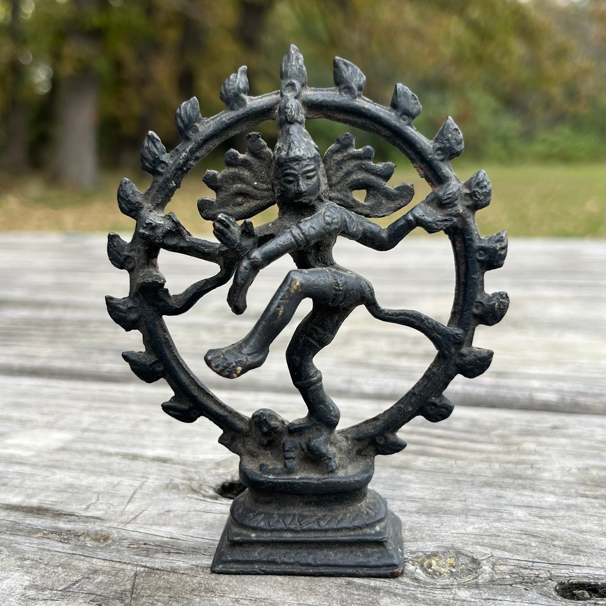 Vintage cast iron Shiva Nataraja statue.