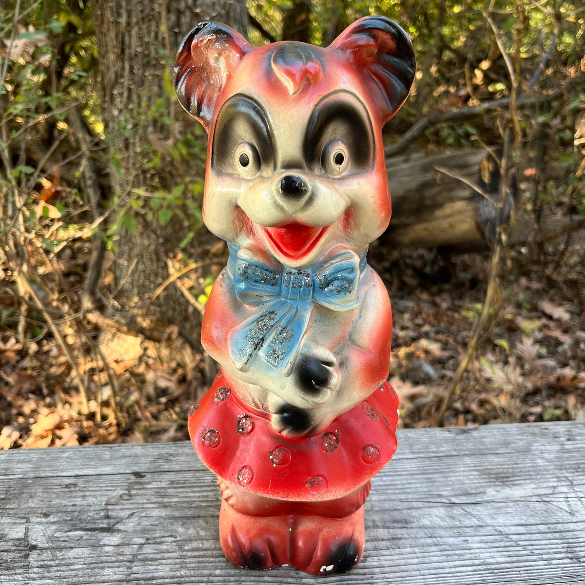 1959 Chalkware Teddy bear coin bank.